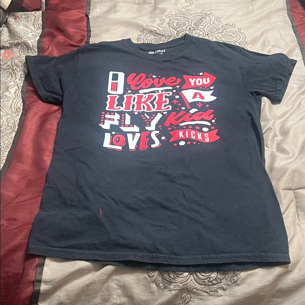 Gildan Kids Graphic T-Shirt - Black with Red and White